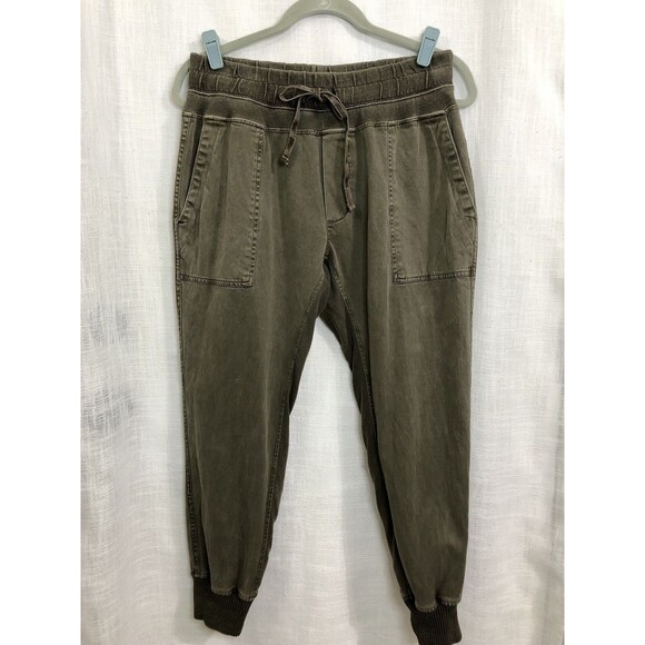 Standard James Perse Pants Women 2| M Olive Jogger Mixed Media Casual Utility - Picture 2 of 15